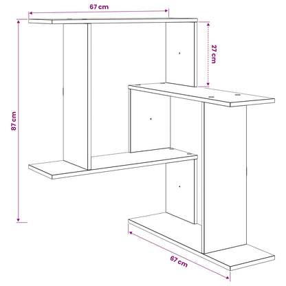 vidaXL Wall Shelf Grey Sonoma 67 x 67 x 87 cm Engineered Wood