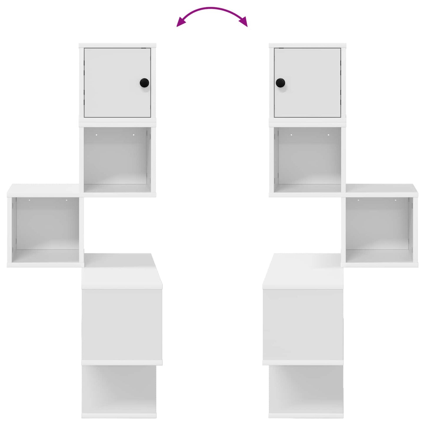 vidaXL Wall Corner Shelf White 48 x 48 x 120 cm Engineered Wood