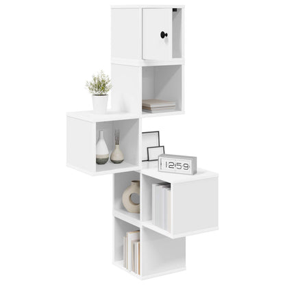 vidaXL Wall Corner Shelf White 48 x 48 x 120 cm Engineered Wood