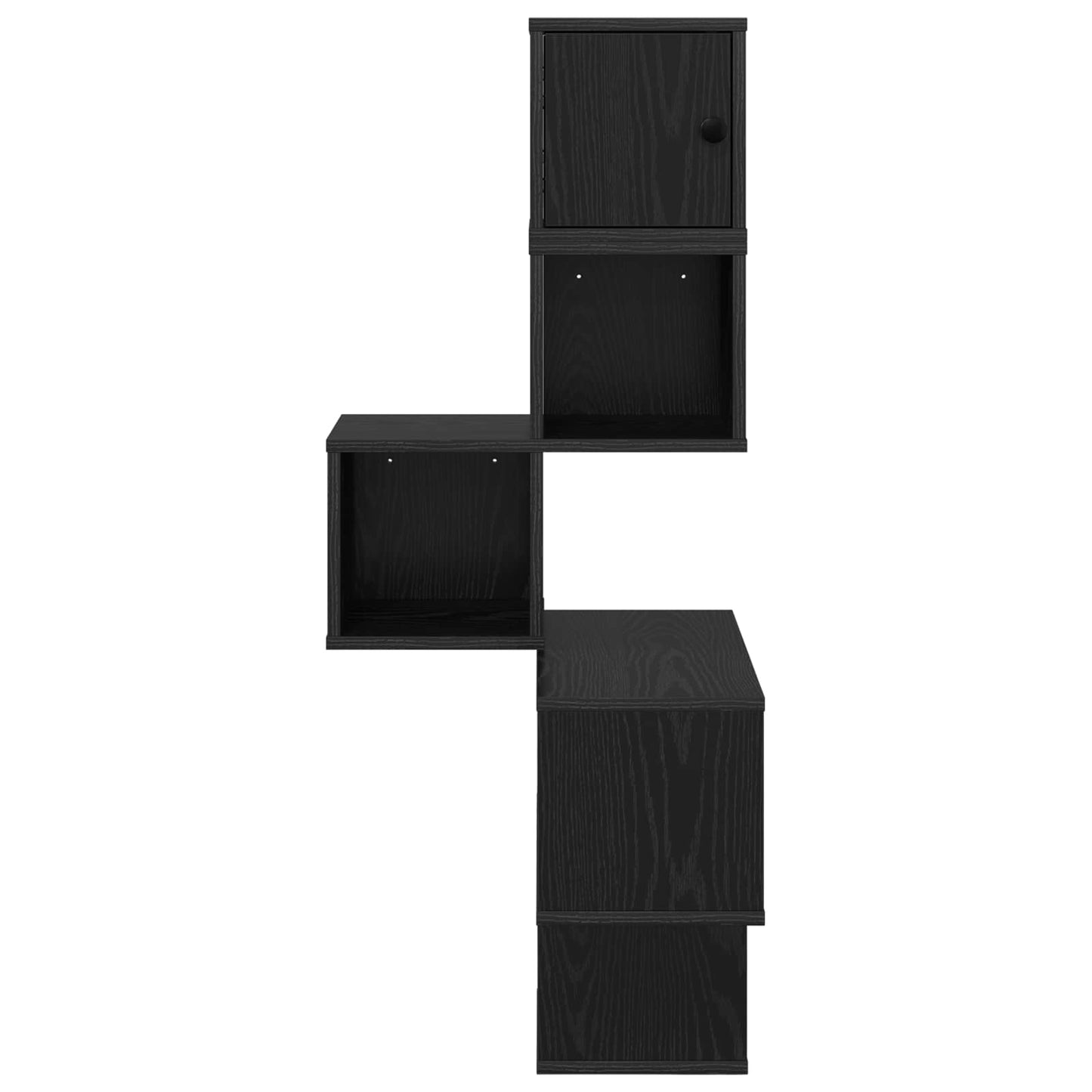 vidaXL Wall Corner Shelf Black Oak 48 x 48 x 120 cm Engineered Wood