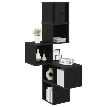 vidaXL Wall Corner Shelf Black Oak 48 x 48 x 120 cm Engineered Wood