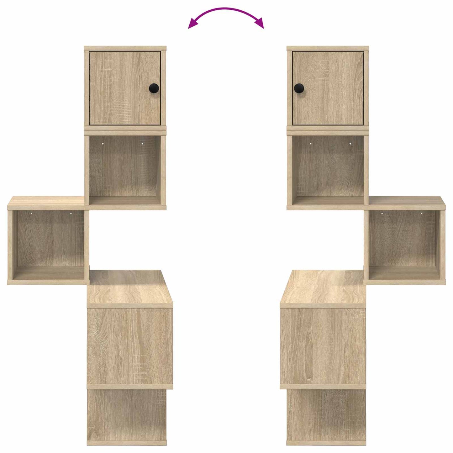 vidaXL Wall Corner Shelf Sonoma Oak 48 x 48 x 120 cm Engineered Wood