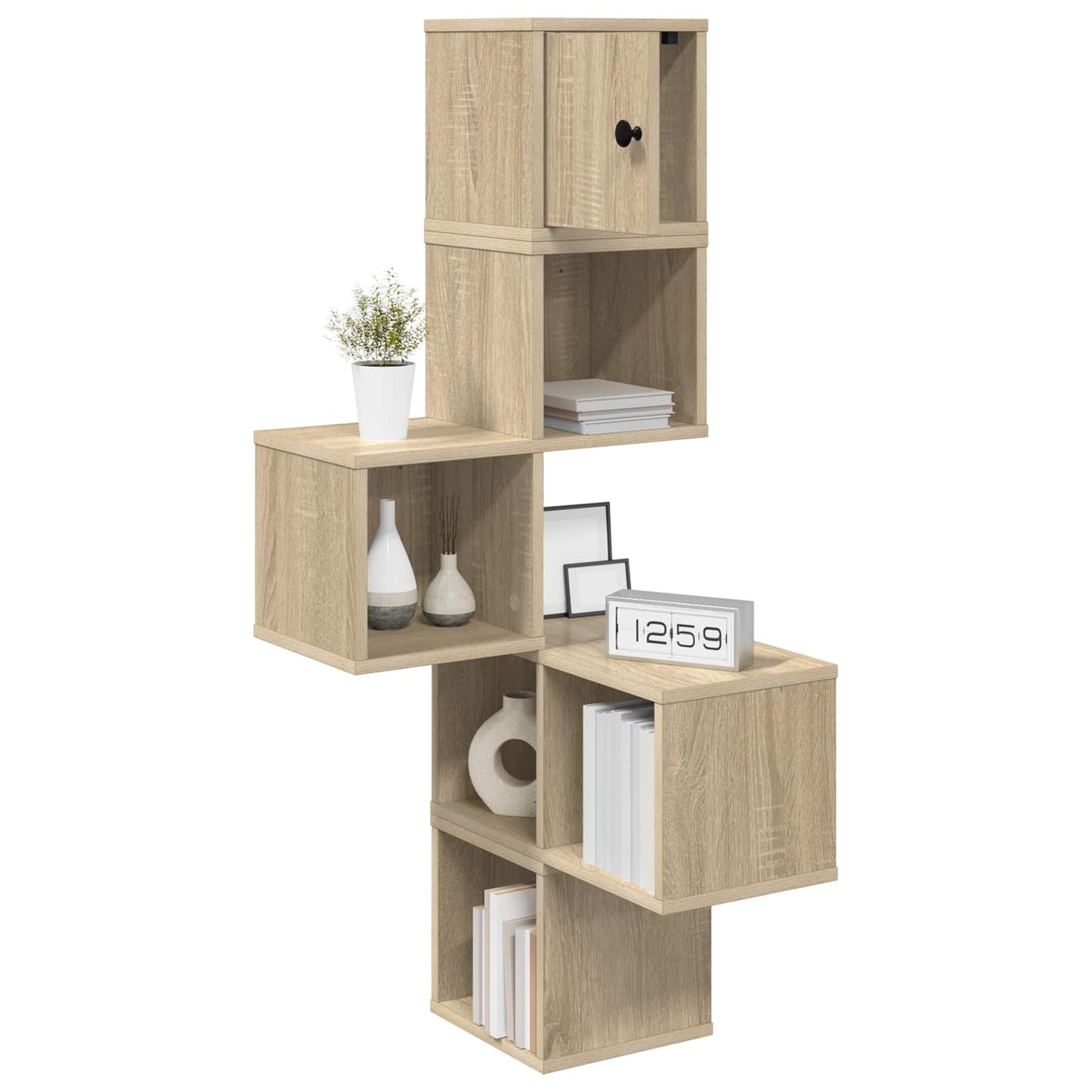vidaXL Wall Corner Shelf Sonoma Oak 48 x 48 x 120 cm Engineered Wood