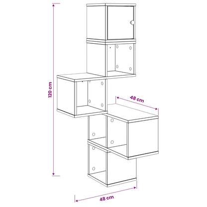 vidaXL Wall Corner Shelf Sonoma Oak 48 x 48 x 120 cm Engineered Wood