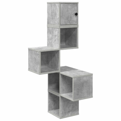 vidaXL Wall Corner Shelf Concrete Grey 48 x 48 x 120 cm