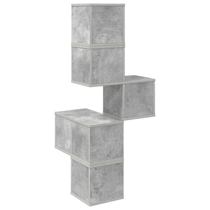 vidaXL Wall Corner Shelf Concrete Grey 48 x 48 x 120 cm