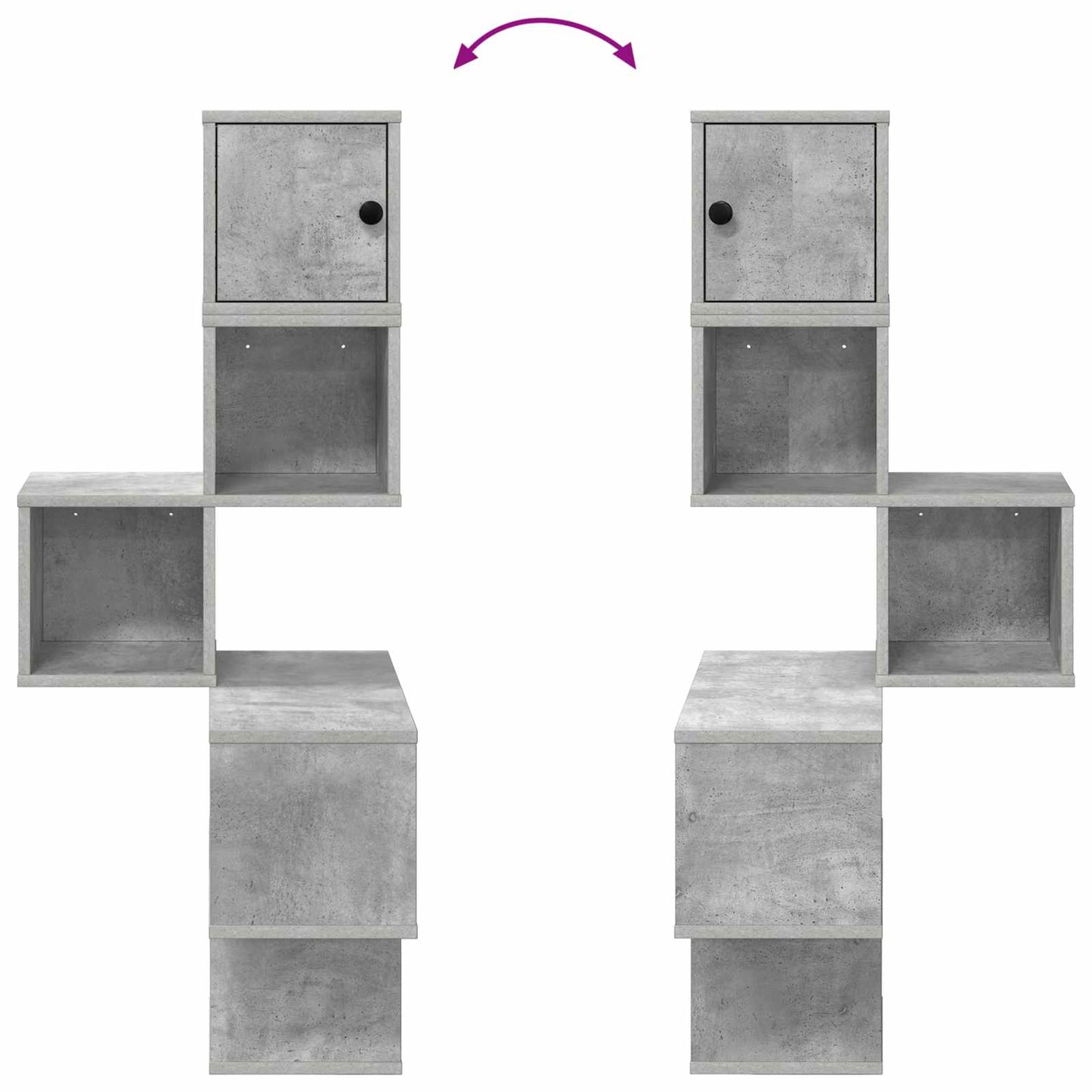 vidaXL Wall Corner Shelf Concrete Grey 48 x 48 x 120 cm