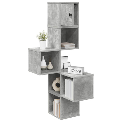 vidaXL Wall Corner Shelf Concrete Grey 48 x 48 x 120 cm