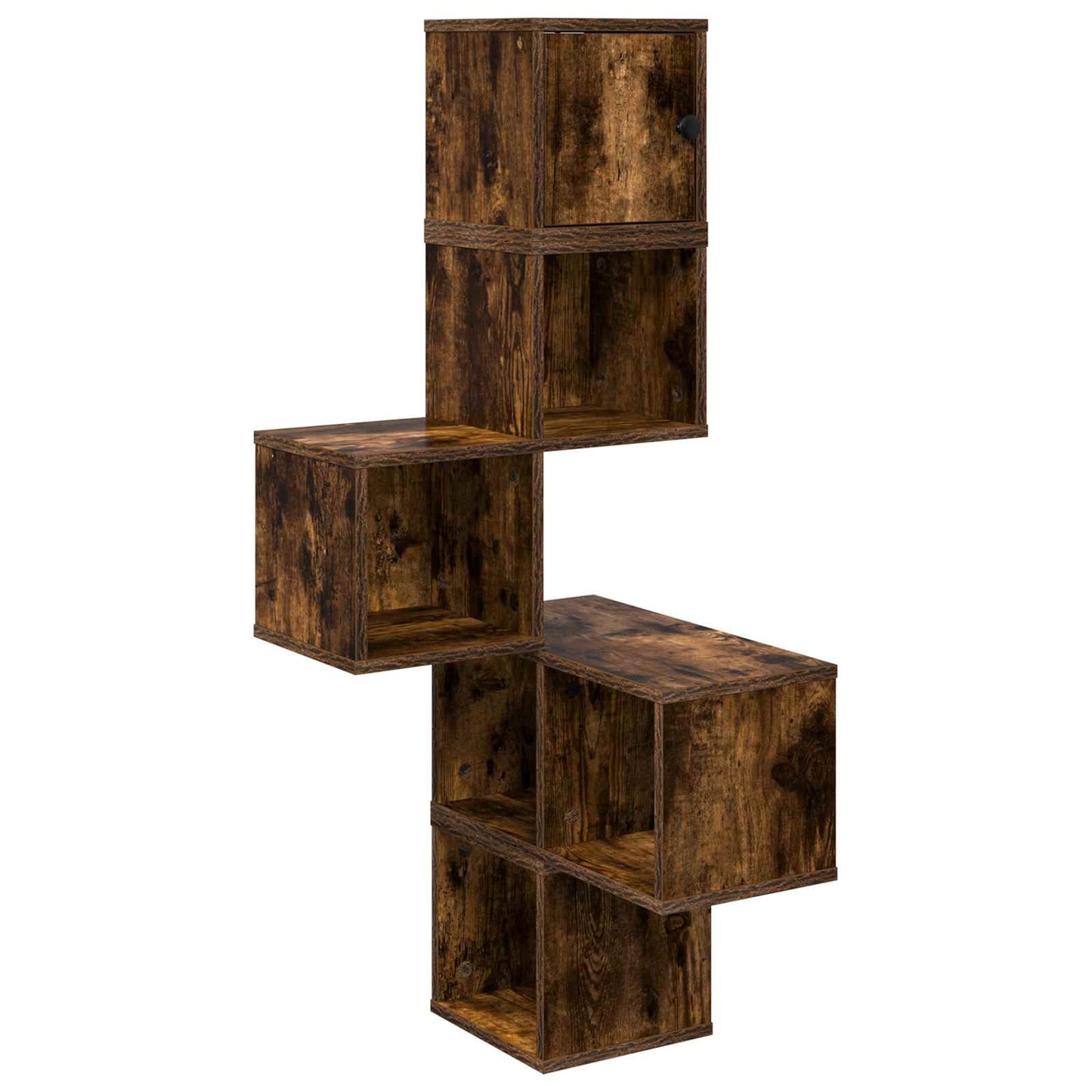 vidaXL Wall Corner Shelf Smoked Oak 48 x 48 x 120 cm Engineered Wood