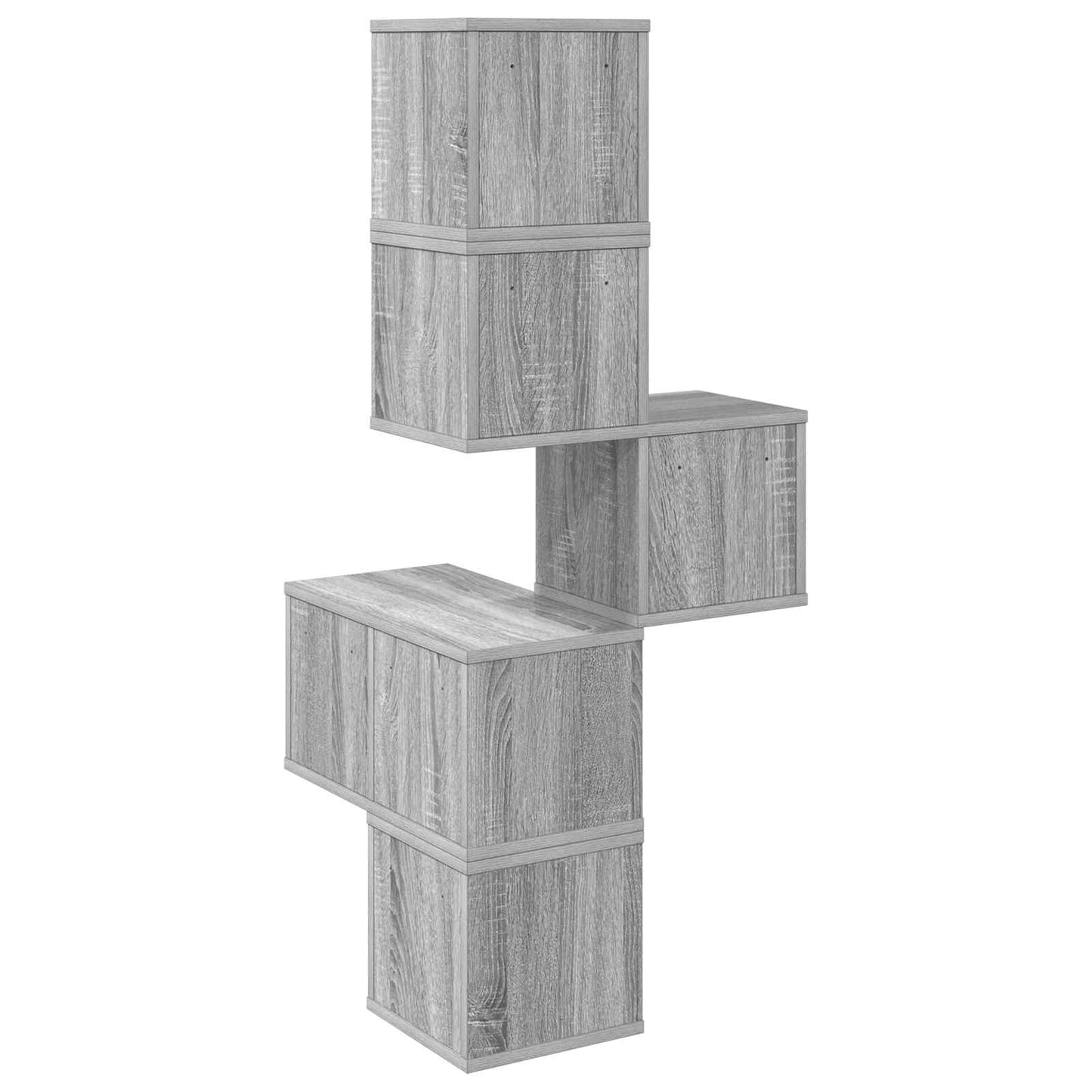 vidaXL Wall Corner Shelf Grey Sonoma 48 x 48 x 120 cm Engineered Wood