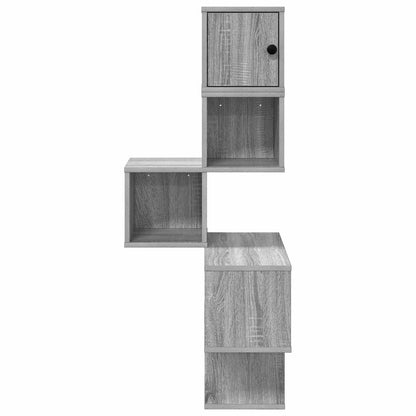 vidaXL Wall Corner Shelf Grey Sonoma 48 x 48 x 120 cm Engineered Wood