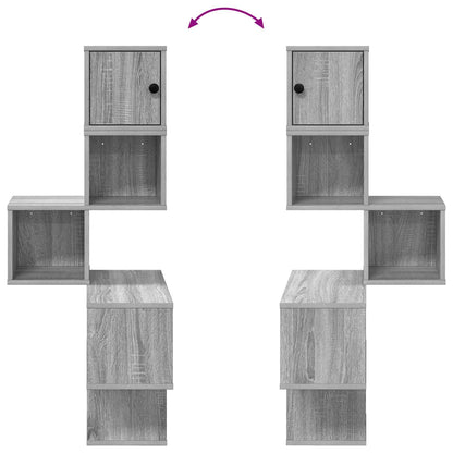 vidaXL Wall Corner Shelf Grey Sonoma 48 x 48 x 120 cm Engineered Wood