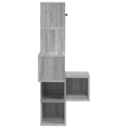 vidaXL Wall Corner Shelf Grey Sonoma 48 x 48 x 120 cm Engineered Wood