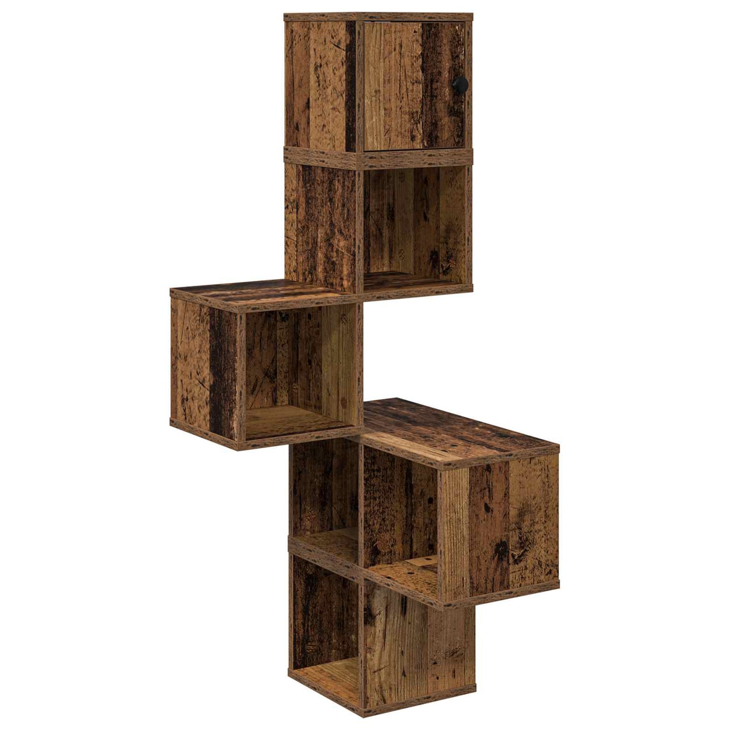 vidaXL Wall Corner Shelf Old Wood 48 x 48 x 120 cm Engineered Wood