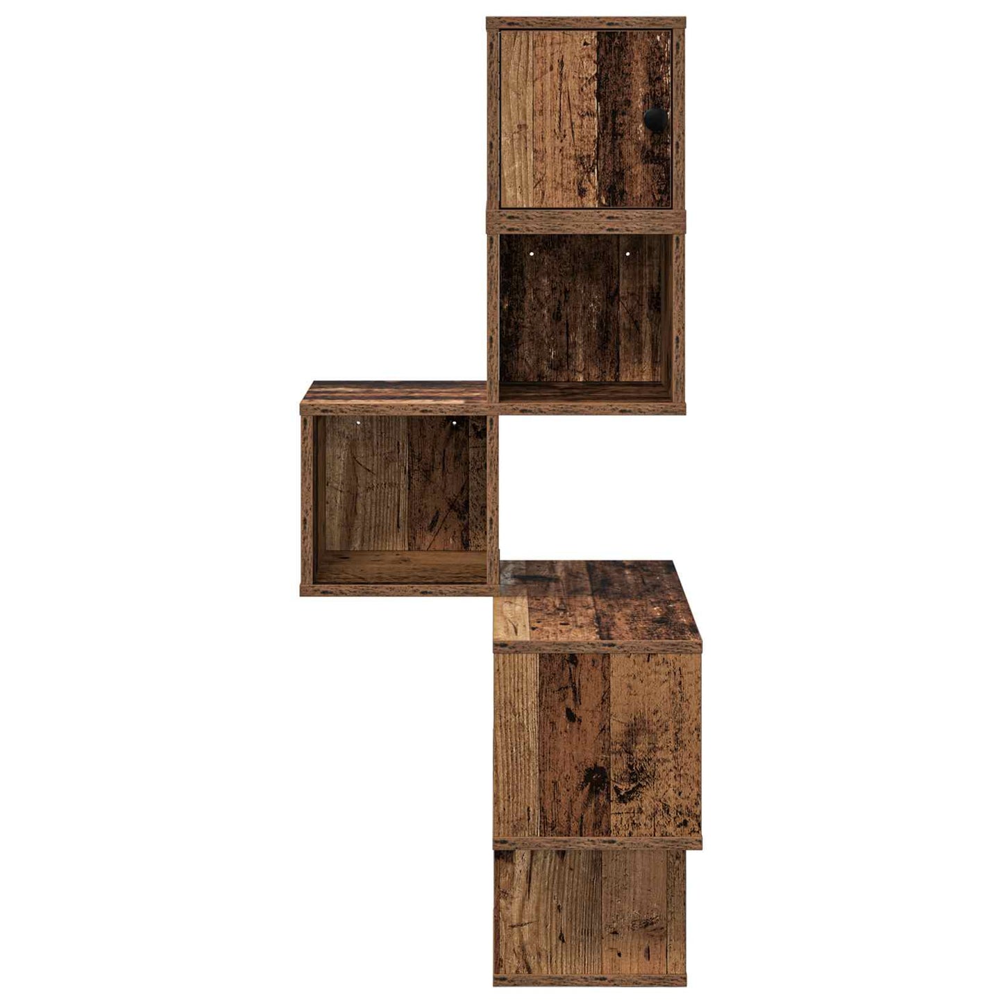 vidaXL Wall Corner Shelf Old Wood 48 x 48 x 120 cm Engineered Wood