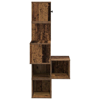 vidaXL Wall Corner Shelf Old Wood 48 x 48 x 120 cm Engineered Wood