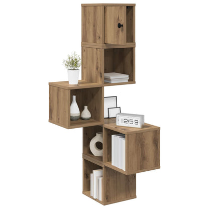 vidaXL Wall Corner Shelf Artisan Oak 48 x 48 x 120 cm Engineered Wood