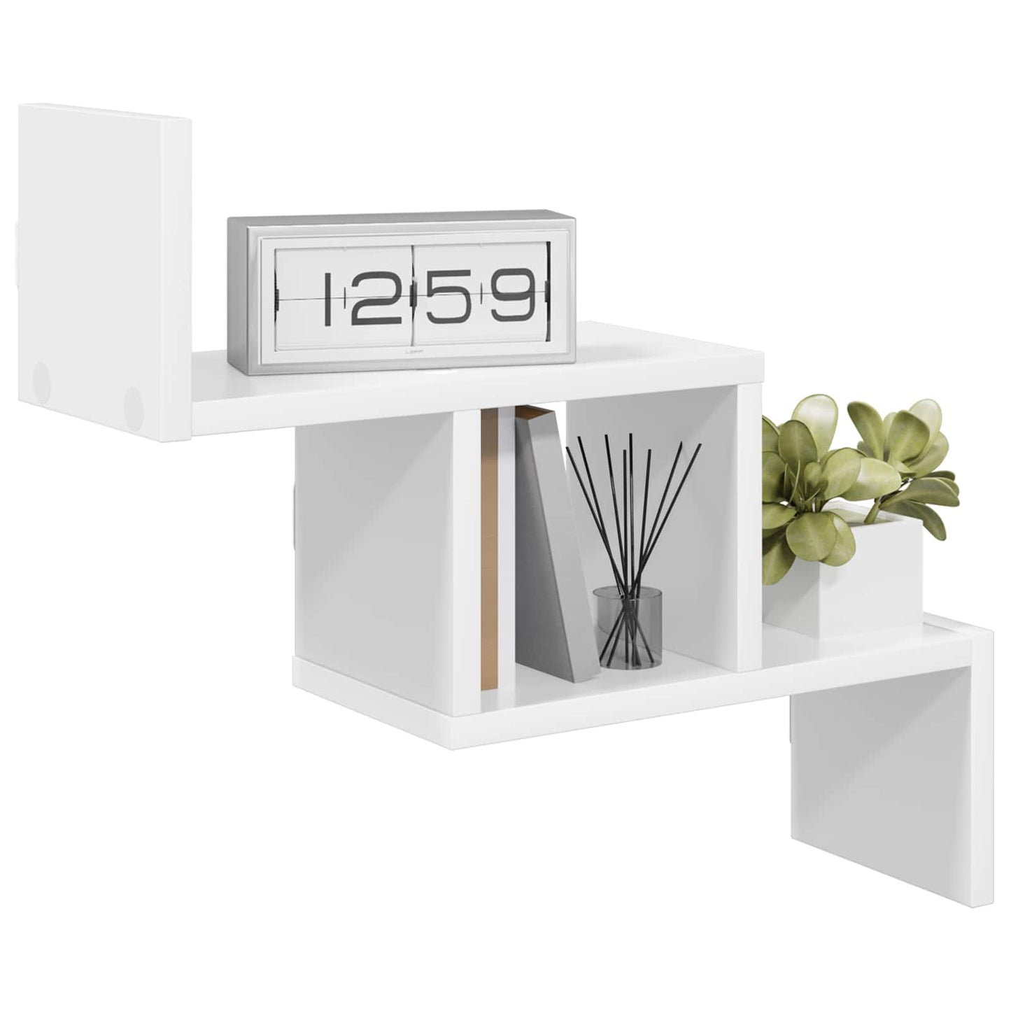 vidaXL Wall Shelf White 48 x 15 x 42 cm Engineered Wood
