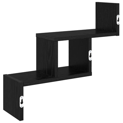 vidaXL Wall Shelf Black Oak 48 x 15 x 42 cm Engineered Wood