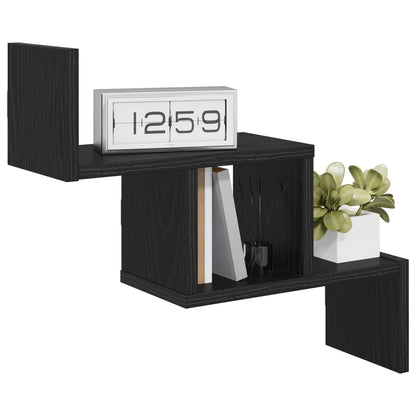 vidaXL Wall Shelf Black Oak 48 x 15 x 42 cm Engineered Wood