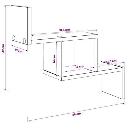vidaXL Wall Shelf Sonoma Oak 48 x 15 x 42 cm Engineered Wood