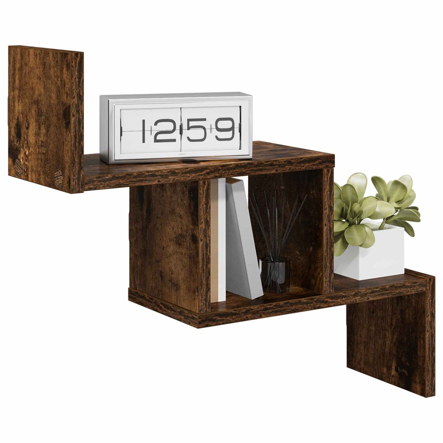 vidaXL Wall Shelf Smoked Oak 48 x 15 x 42 cm Engineered Wood