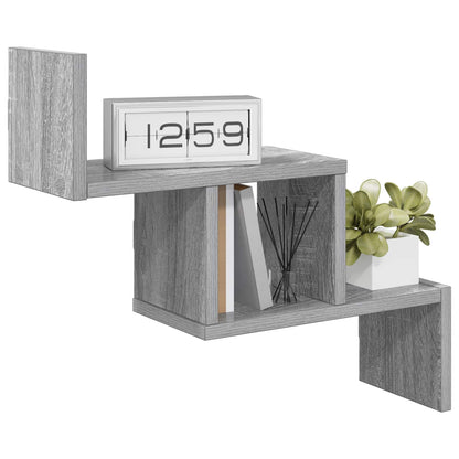 vidaXL Wall Shelf Grey Sonoma 48 x 15 x 42 cm Engineered Wood