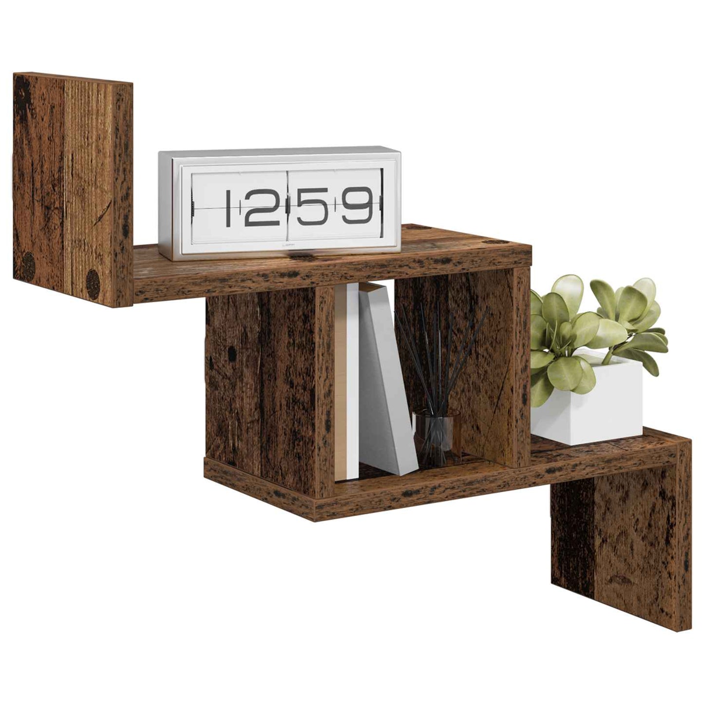 vidaXL Wall Shelf Old Wood 48 x 15 x 42 cm Engineered Wood