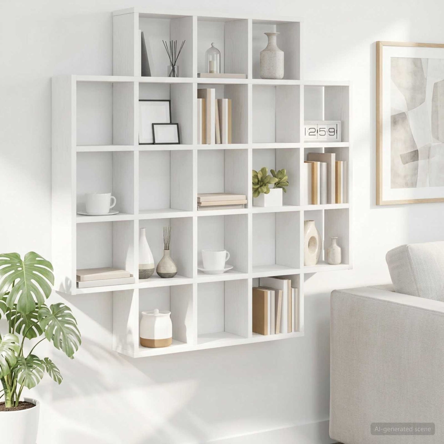 vidaXL Wall Shelf White 100 x 13 x 100 cm Engineered Wood