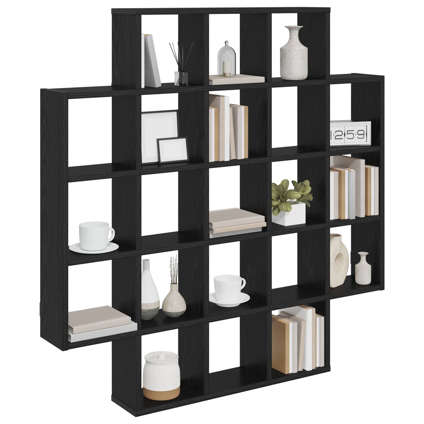 vidaXL Wall Shelf Black Oak 100 x 13 x 100 cm Engineered Wood