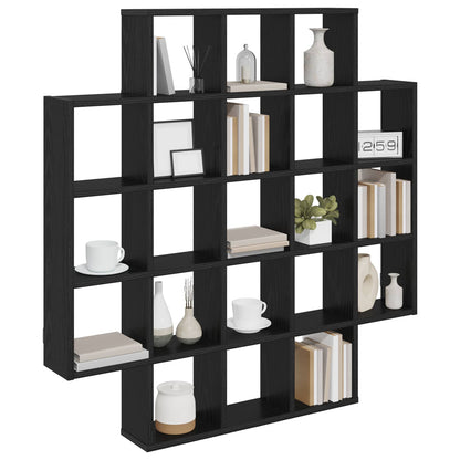 vidaXL Wall Shelf Black Oak 100 x 13 x 100 cm Engineered Wood