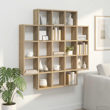 vidaXL Wall Shelf Sonoma Oak 100 x 13 x 100 cm Engineered Wood