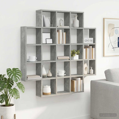 vidaXL Wall Shelf Concrete Grey 100 x 13 x 100 cm Engineered Wood
