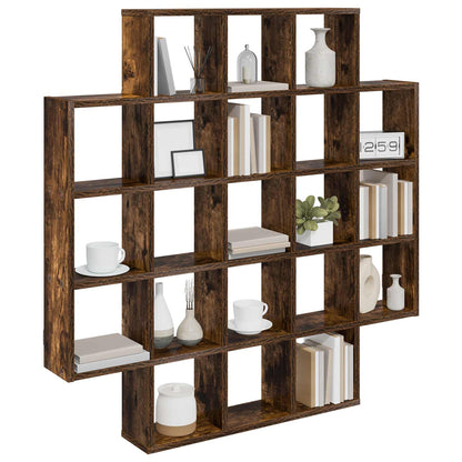vidaXL Wall Shelf Smoked Oak 100 x 13 x 100 cm Engineered Wood