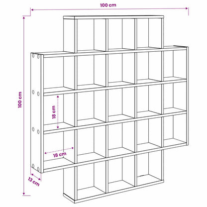 vidaXL Wall Shelf Grey Sonoma 100 x 13 x 100 cm Engineered Wood