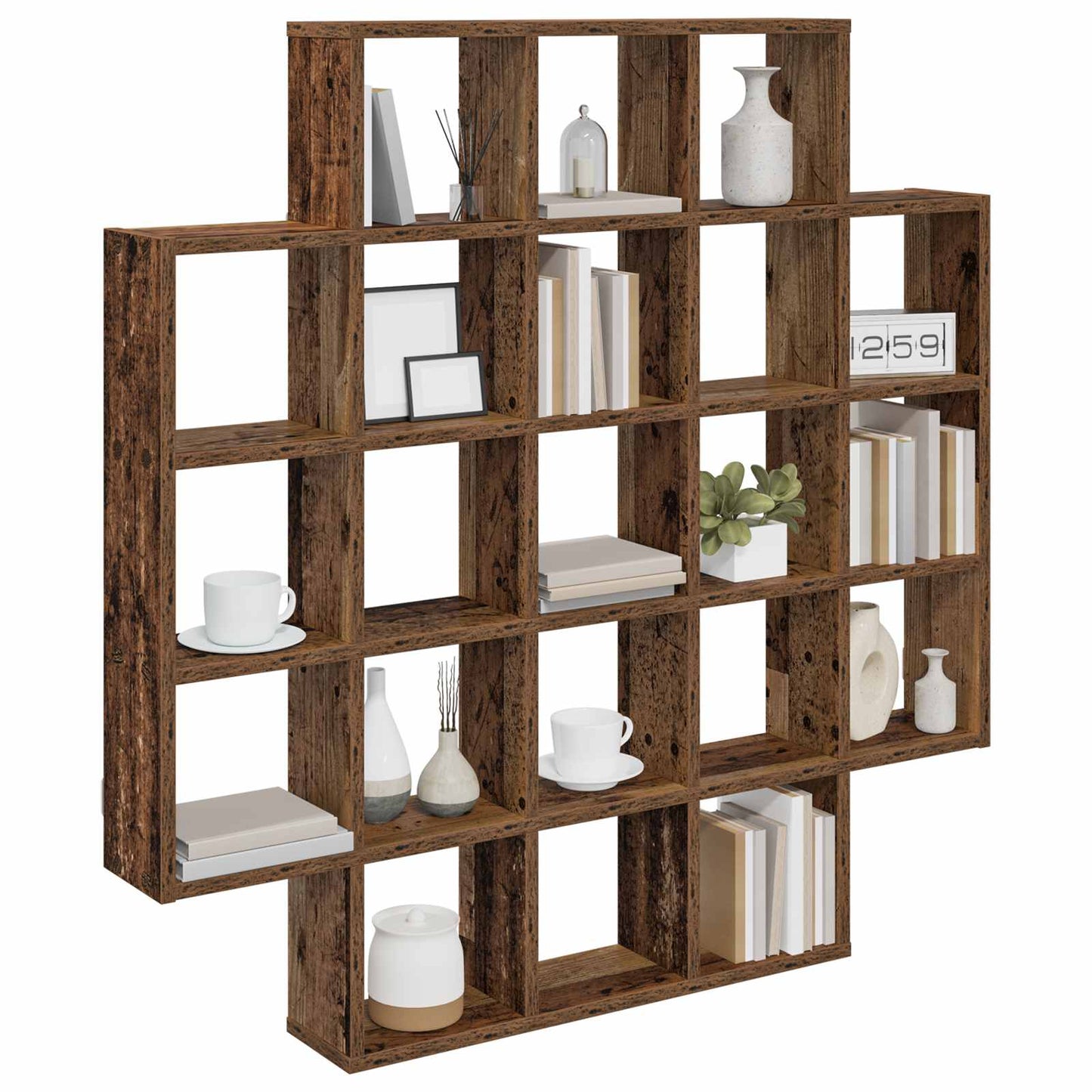vidaXL Wall Shelf Old Wood 100 x 13 x 100 cm Engineered Wood