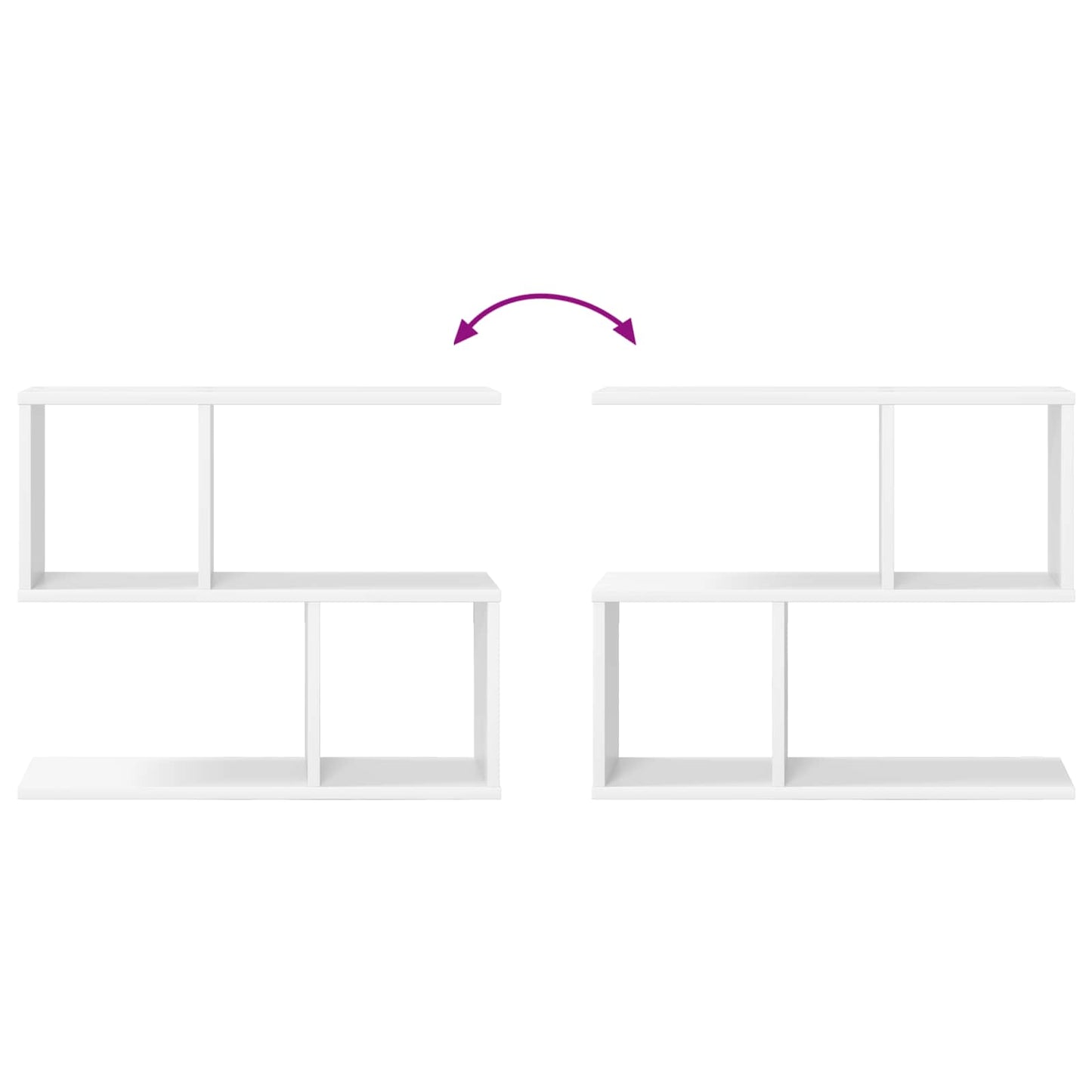 vidaXL Wall Shelf White 60 x 12 x 50.5 cm Engineered Wood