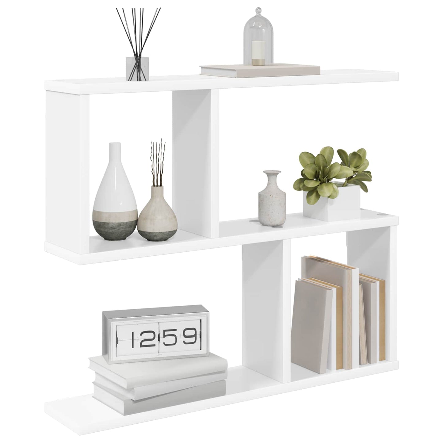 vidaXL Wall Shelf White 60 x 12 x 50.5 cm Engineered Wood