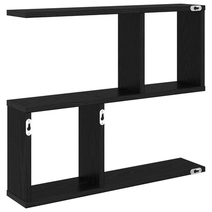 vidaXL Wall Shelf Black Oak 60 x 12 x 50.5 cm Engineered Wood