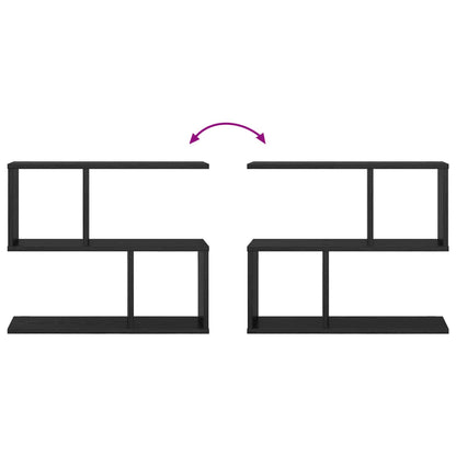 vidaXL Wall Shelf Black Oak 60 x 12 x 50.5 cm Engineered Wood