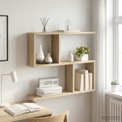 vidaXL Wall Shelf Sonoma Oak 60 x 12 x 50.5 cm Engineered Wood