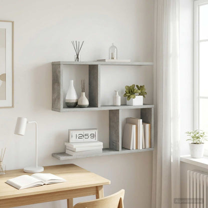 vidaXL Wall Shelf Concrete Grey 60 x 12 x 50.5 cm Engineered Wood