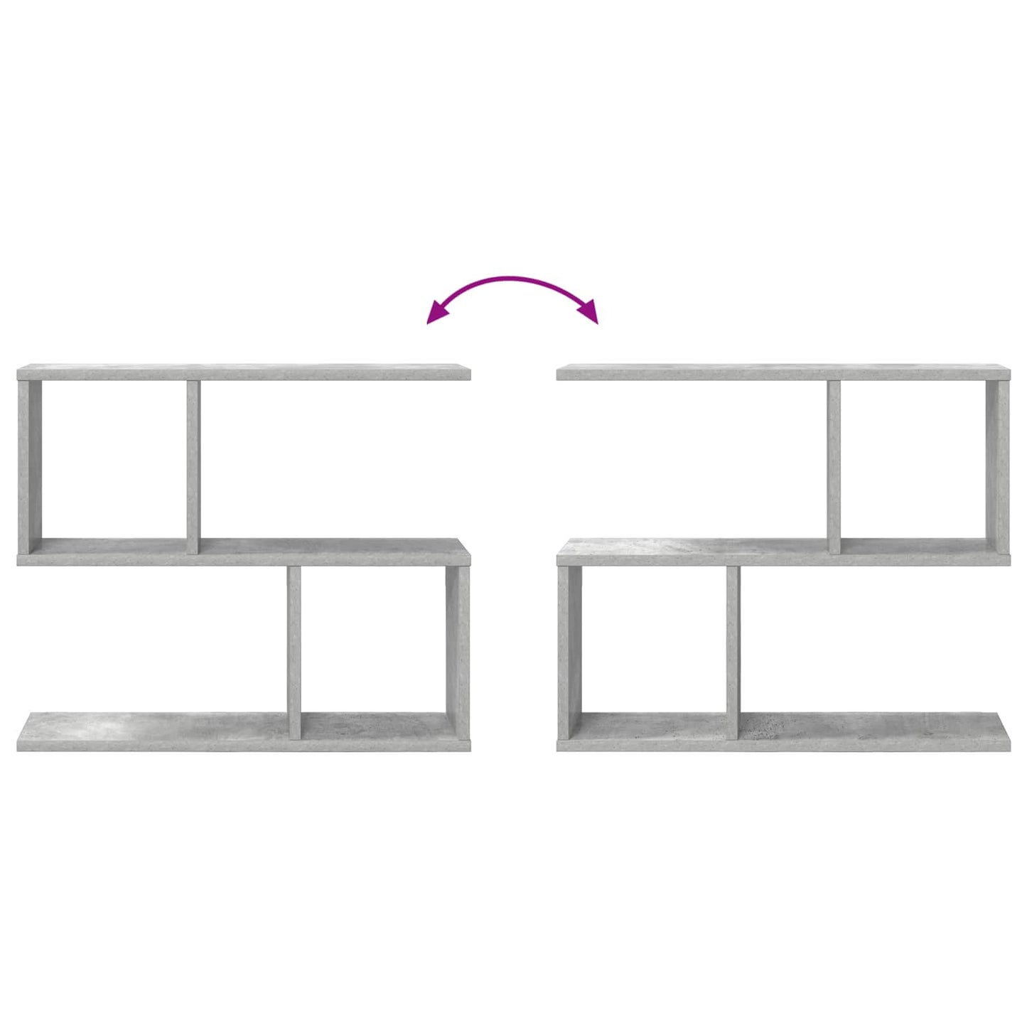 vidaXL Wall Shelf Concrete Grey 60 x 12 x 50.5 cm Engineered Wood