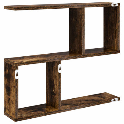 vidaXL Wall Shelf Smoked Oak 60 x 12 x 50.5 cm Engineered Wood