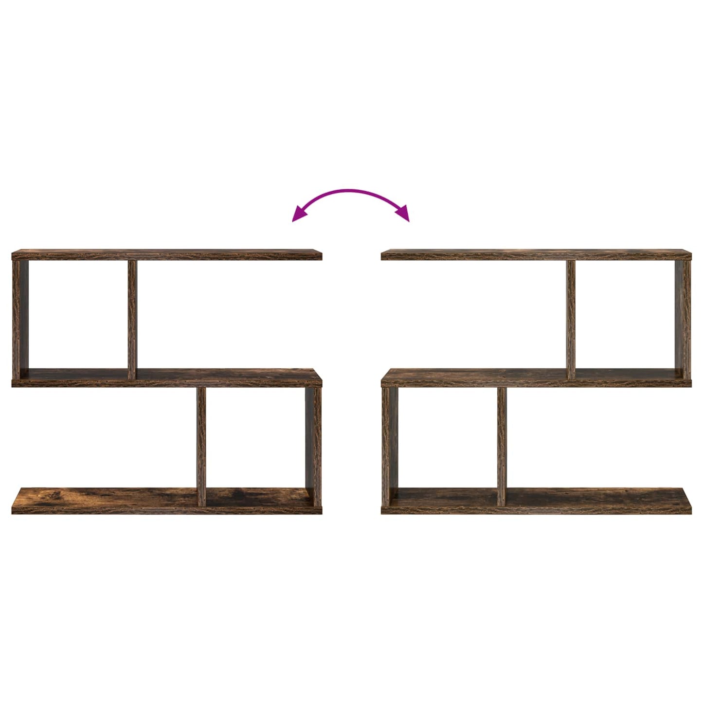 vidaXL Wall Shelf Smoked Oak 60 x 12 x 50.5 cm Engineered Wood