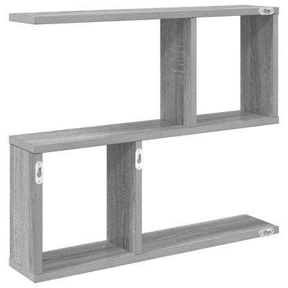 vidaXL Wall Shelf Grey Sonoma 60 x 12 x 50.5 cm Engineered Wood