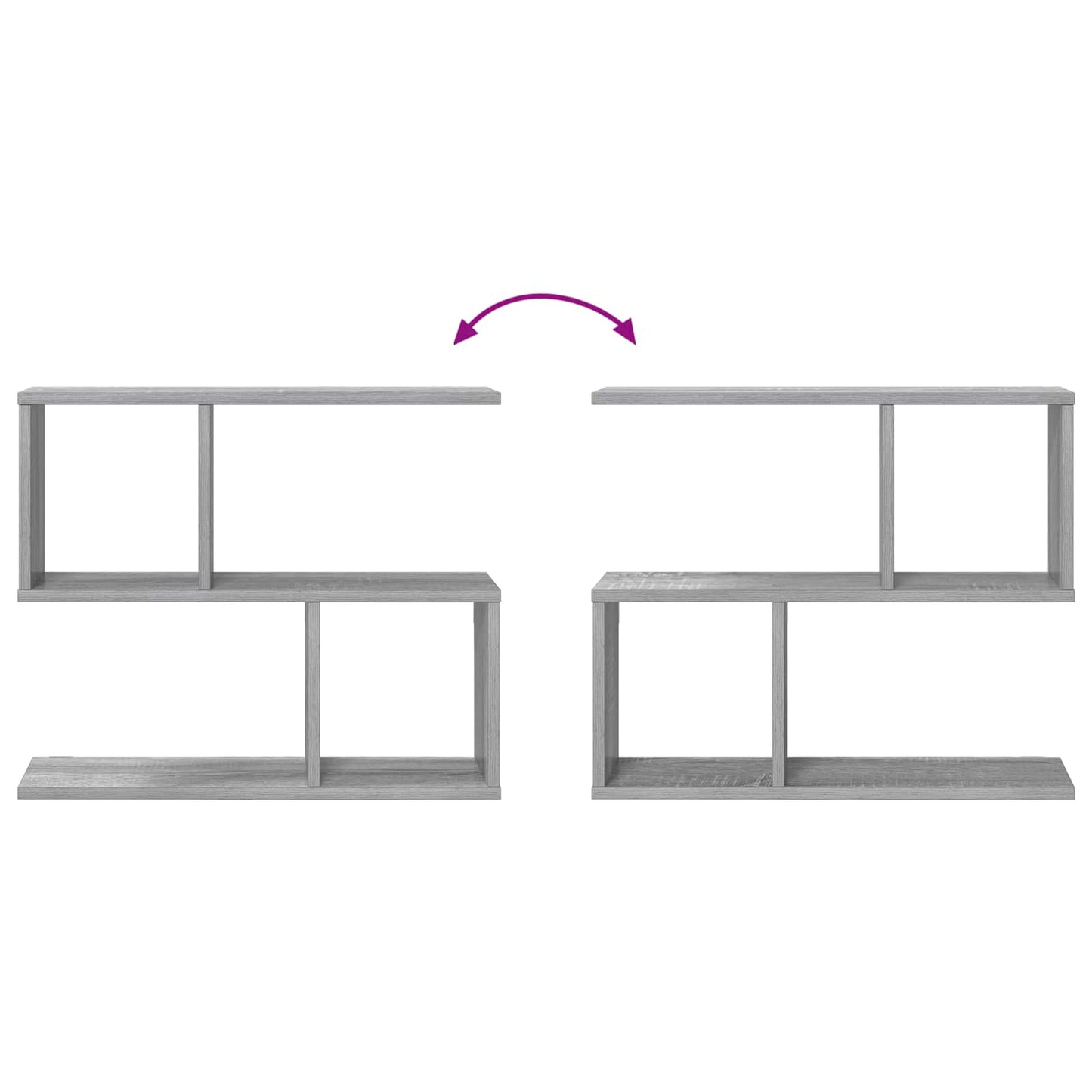 vidaXL Wall Shelf Grey Sonoma 60 x 12 x 50.5 cm Engineered Wood