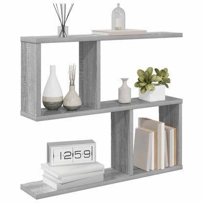 vidaXL Wall Shelf Grey Sonoma 60 x 12 x 50.5 cm Engineered Wood