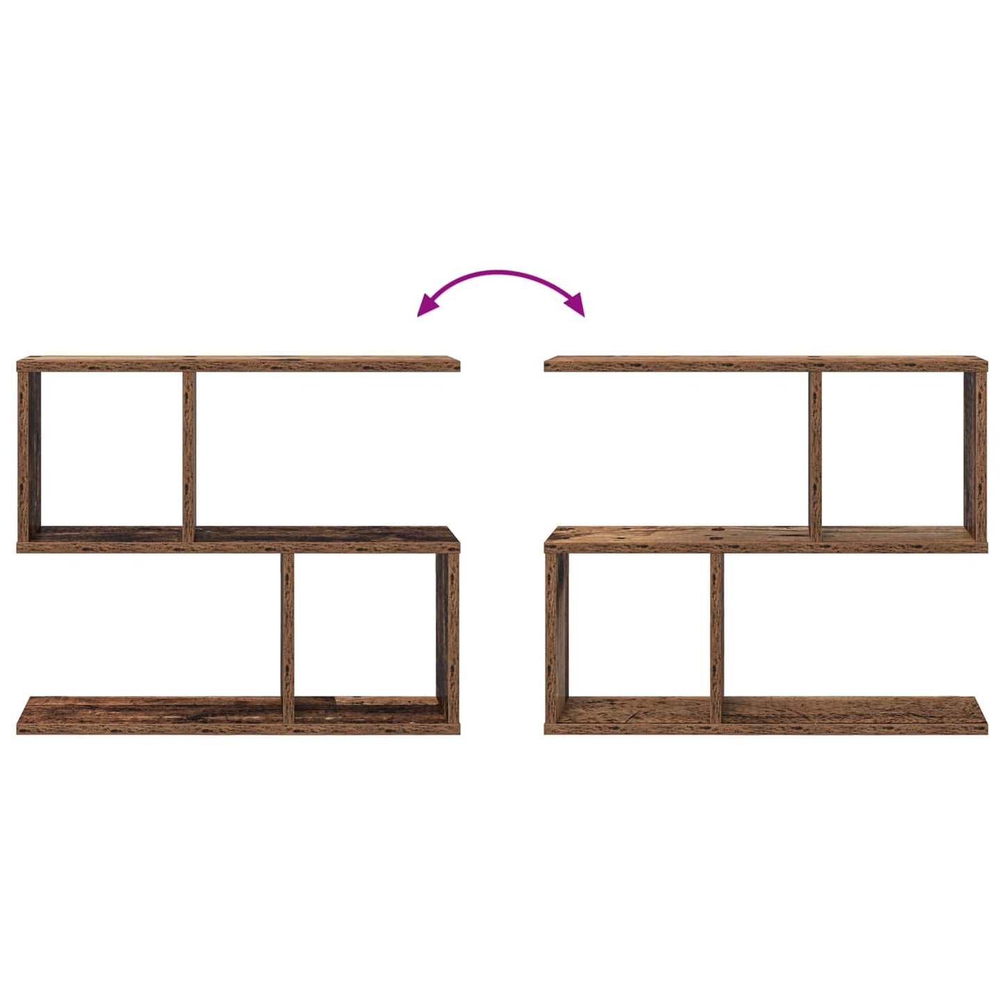 vidaXL Wall Shelf Old Wood 60 x 12 x 50.5 cm Engineered Wood