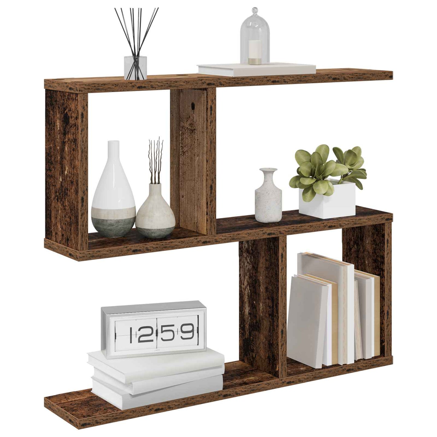 vidaXL Wall Shelf Old Wood 60 x 12 x 50.5 cm Engineered Wood